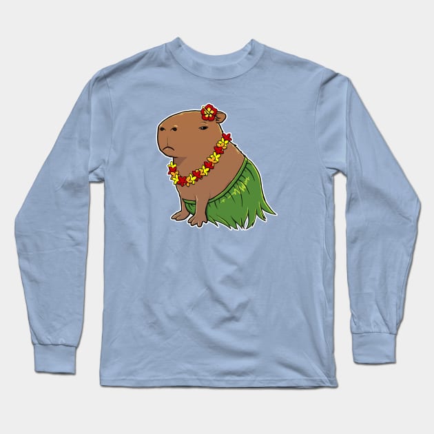 Capybara Hawaiian costume Long Sleeve T-Shirt by capydays